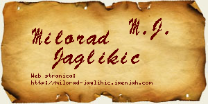 Milorad Jaglikić vizit kartica